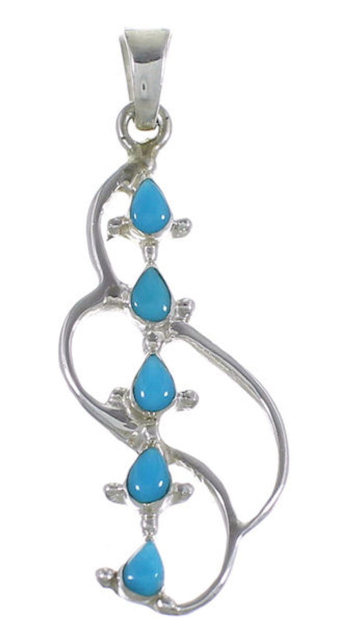 Sterling Silver Turquoise Pendant Earrings Jewelry Set NX65554